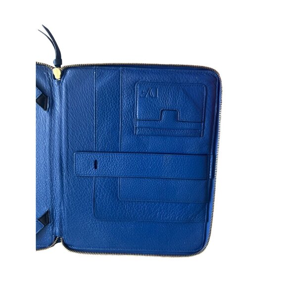 DVF Diane Von Furstenberg Blue Pebble Leather Ipad Cover Case - Picture 7 of 9